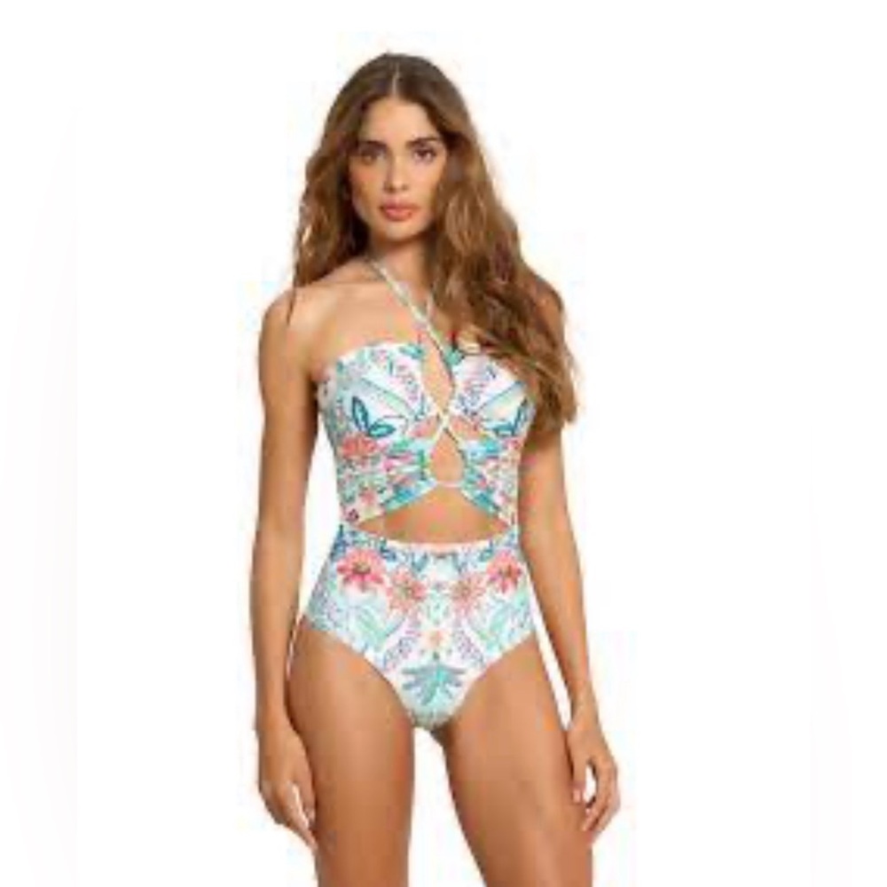 🆕 Cosita Linda Bandeau Strappy Cutout One Piece Swimsuit - XL